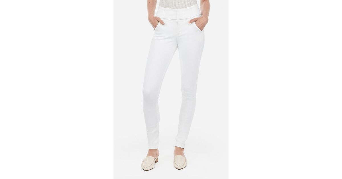 Express High Waisted Denim Perfect White Leggings White Lyst