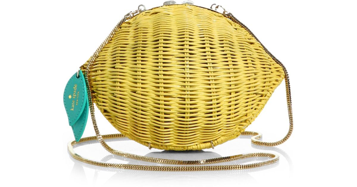 Kate spade new york Lemon Wicker Shoulder Bag in Yellow Lyst
