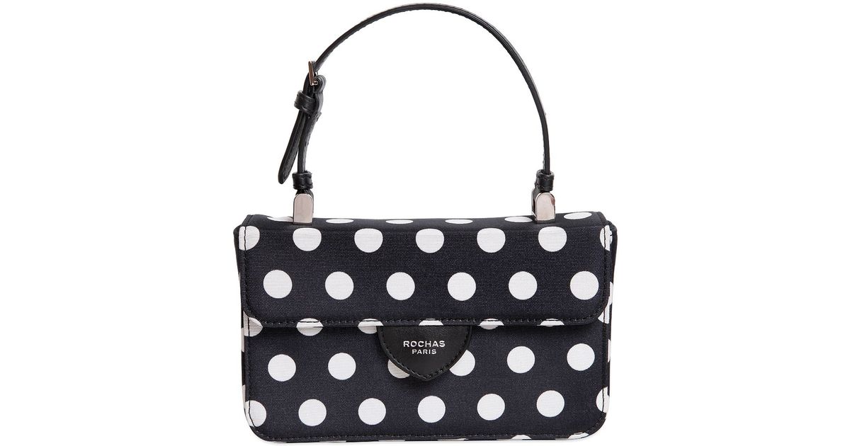 Lyst Rochas Violette Pois Print Silk Ottoman Bag In Blue