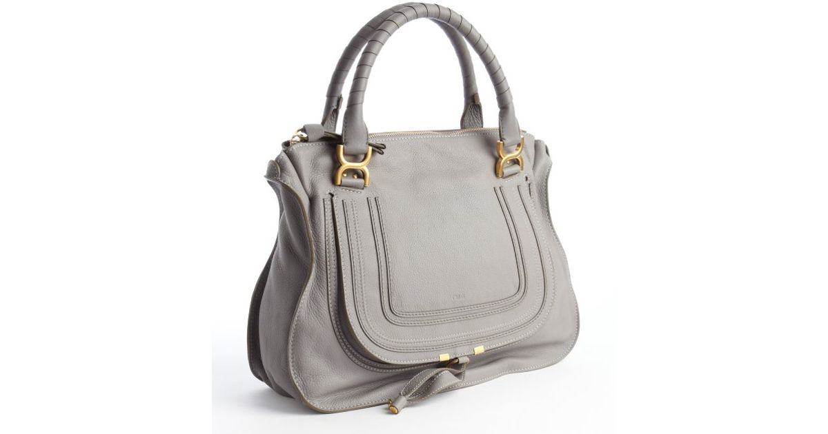 chloe red purse - Chlo Cashmere Grey Leather \u0026#39;marcie\u0026#39; Large Stitched Detailed Top ...