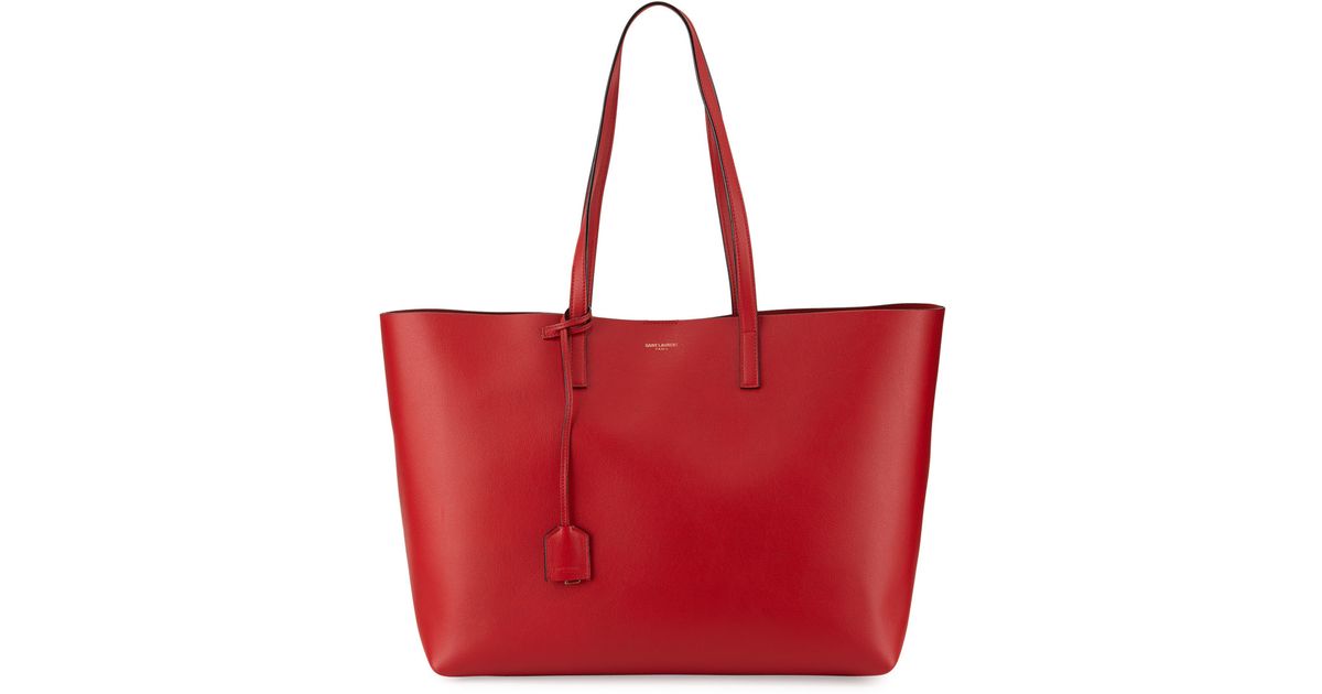 Saint laurent Large Shopping Tote Bag in Red | Lyst