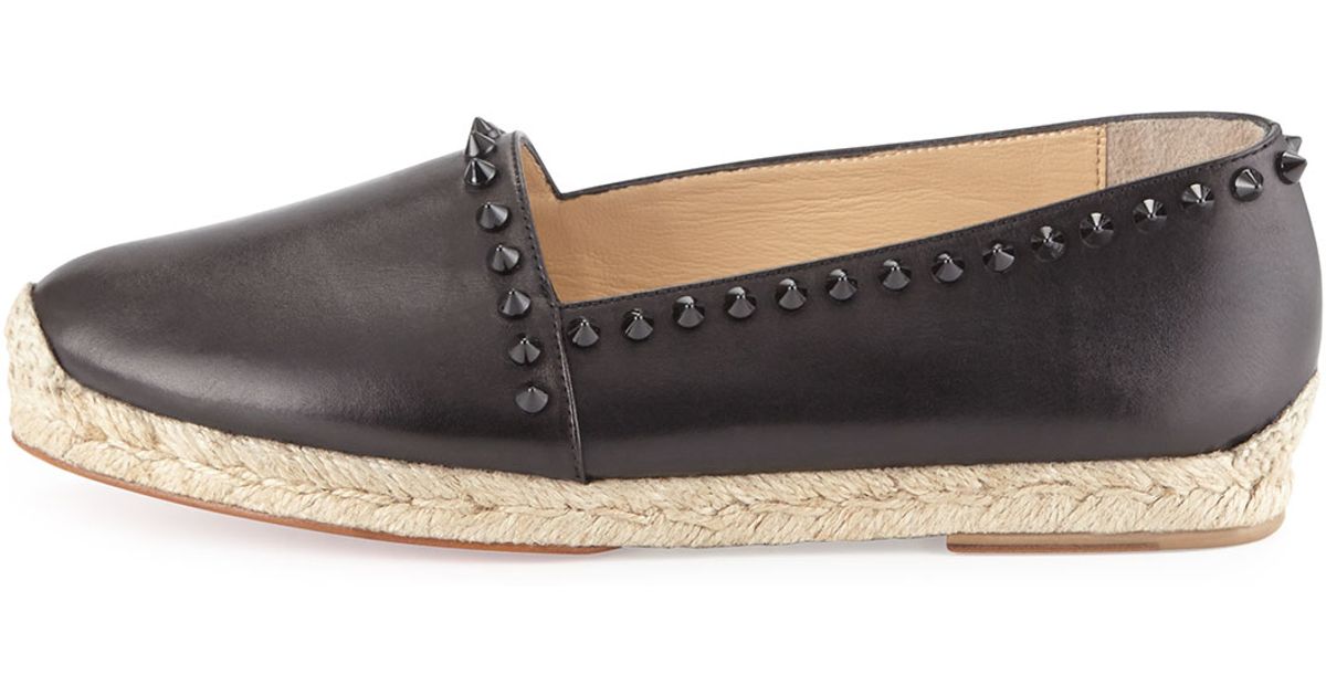 Christian louboutin Ares Leather Red Sole Espadrille in Khaki (red ...  