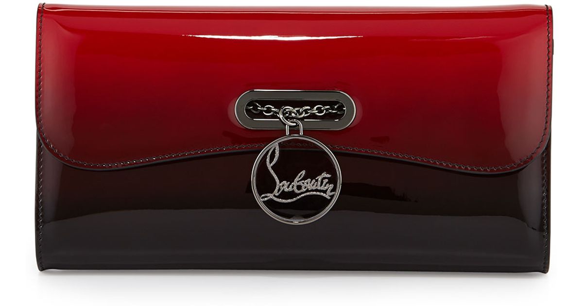 Lyst Louboutin Riviera Patent Degrade Evening Clutch Bag Lyst Louboutin Riviera Patent Degrade Evening Clutch Bag In Black