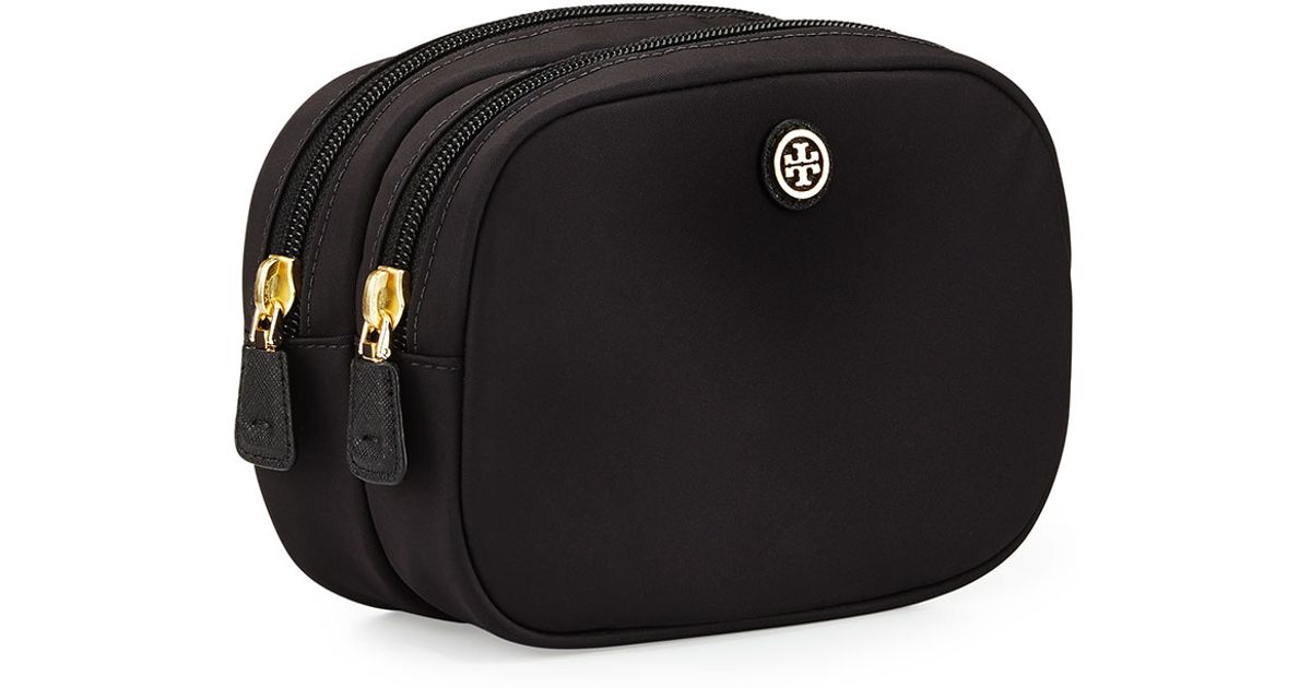 replica mens prada bags - Tory burch Double Zip Cosmetic Bag in Black | Lyst