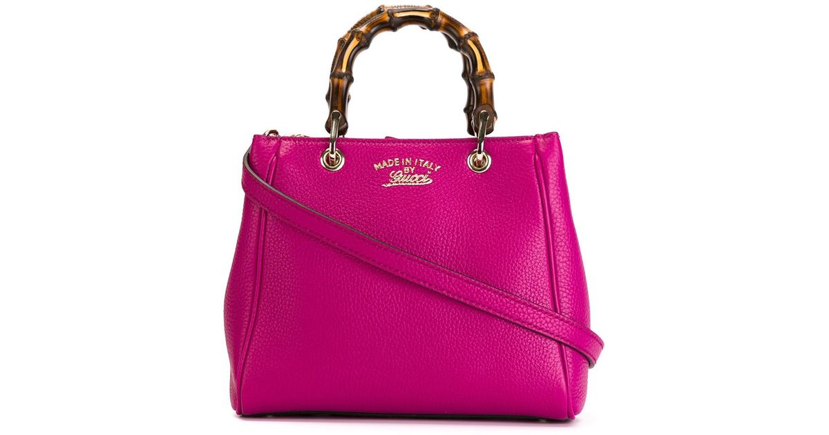 Lyst Gucci Mini Bamboo Crossbody Bag In Pink