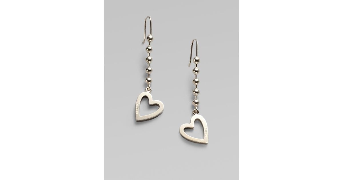 gucci heart earrings silver