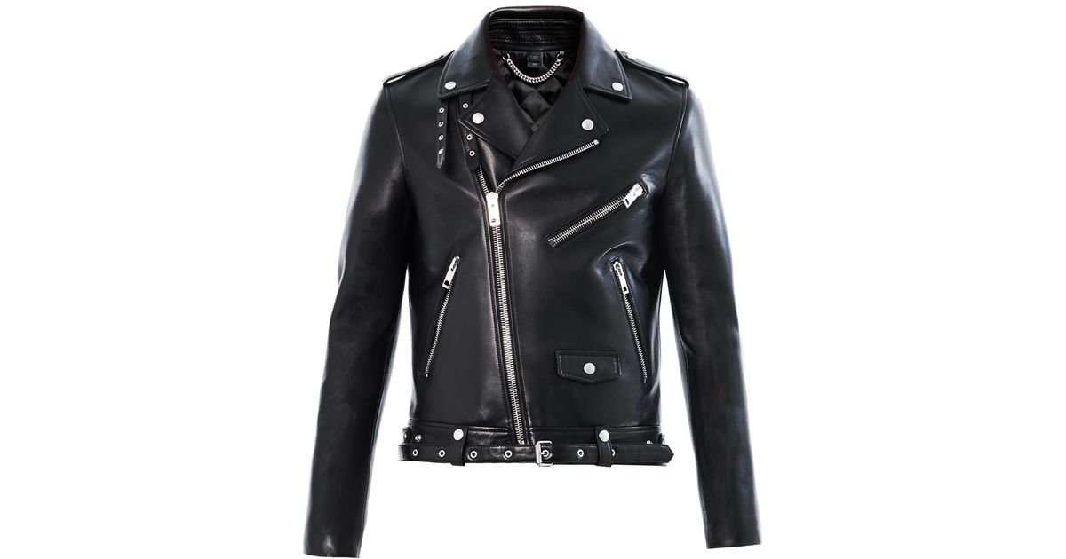 Burberry prorsum Leather Biker Jacket in Black for Men | Lyst
