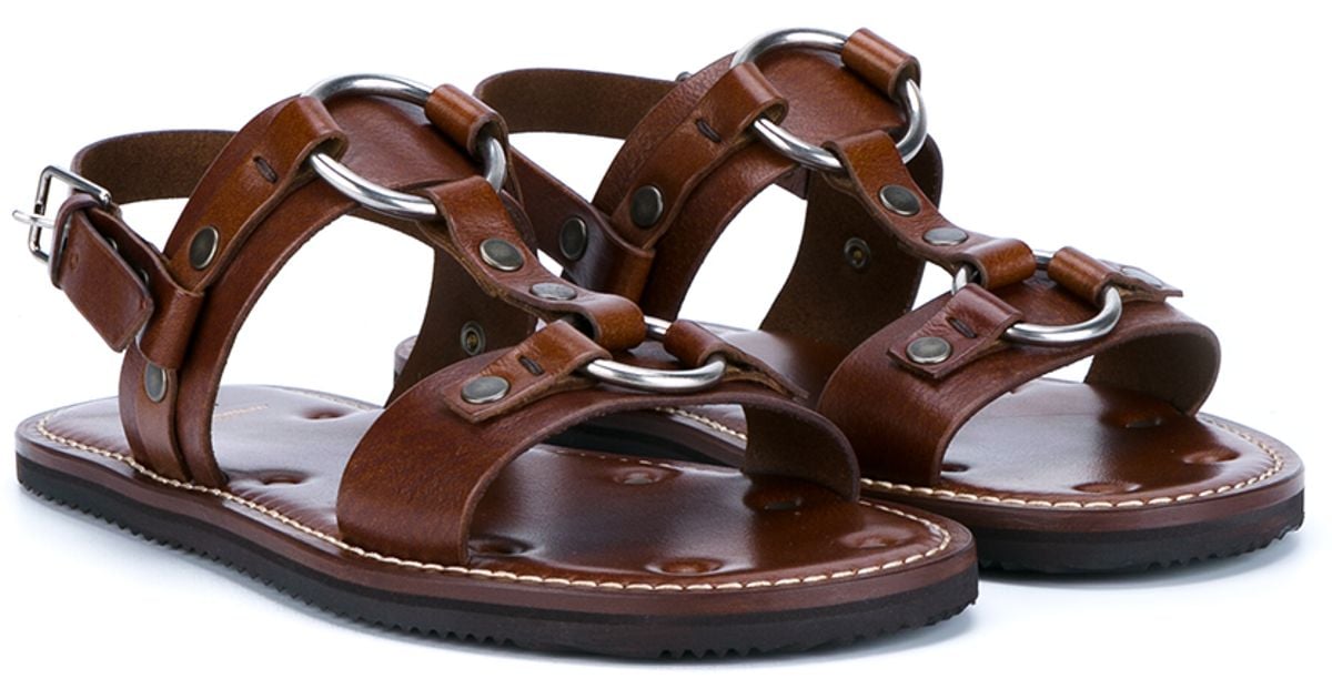 Saint laurent Gladiator Sandals in Brown for Men Lyst