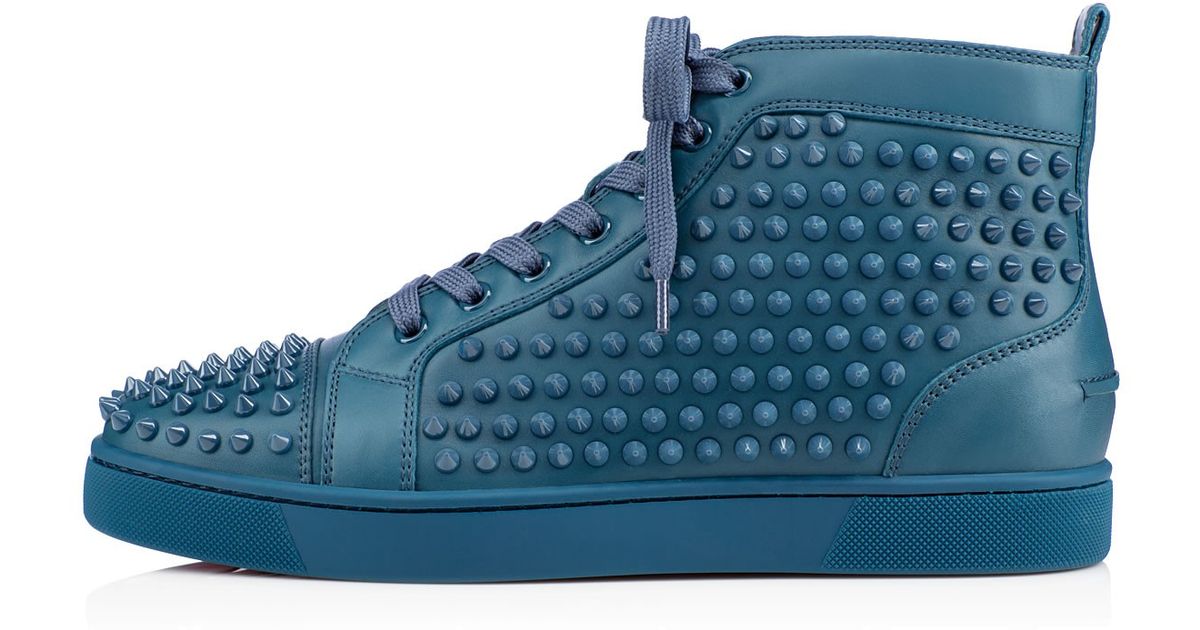 christian louboutin blue louis spikes mens flat christian louboutin blue louis spikes mens flat