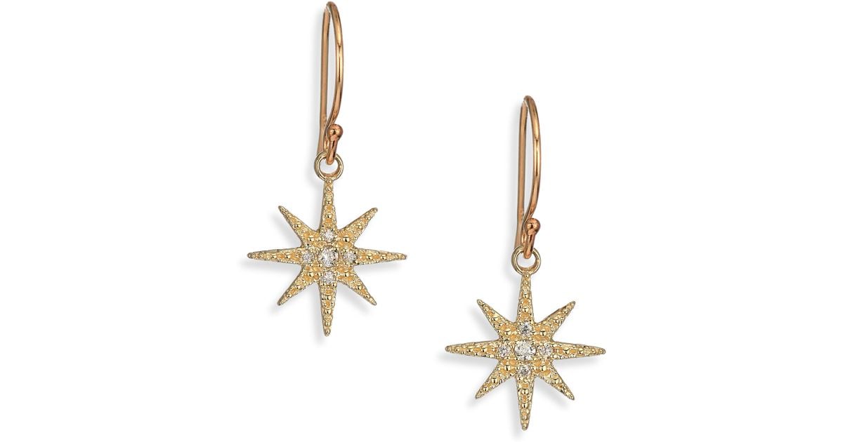 Lyst Mizuki Icicles Diamond 14k Yellow Gold Star Drop Earrings Lyst Mizuki Icicles Diamond 14k Yellow Gold Star Drop Earrings In Metallic