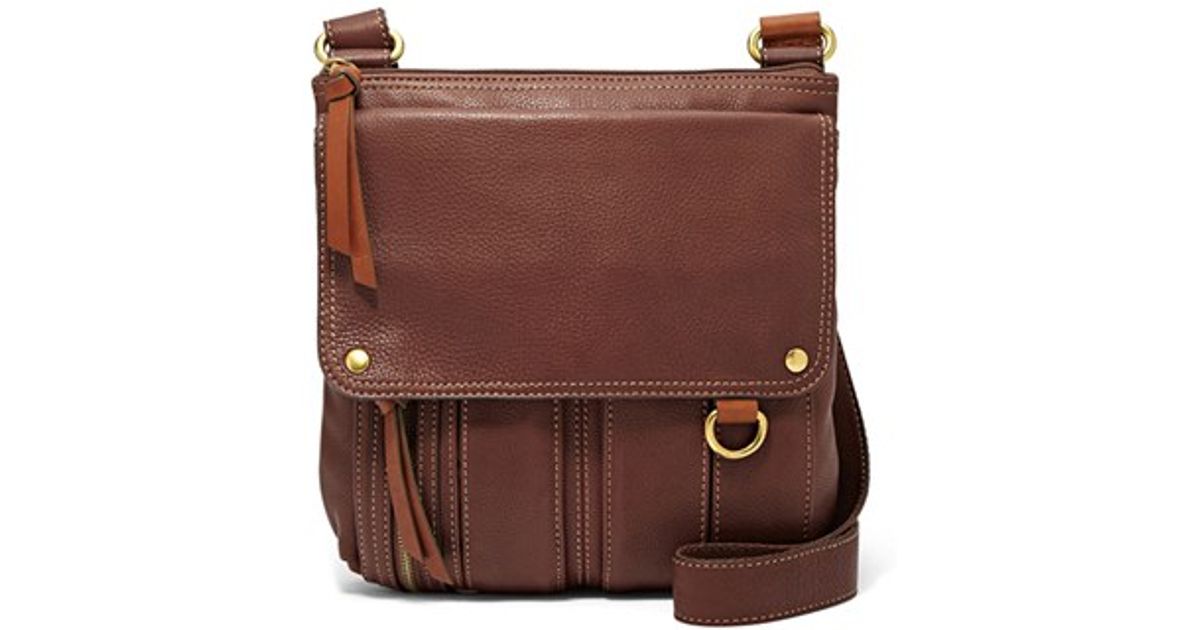 Lyst Fossil Morgan Traveler Crossbody Bag In Brown
