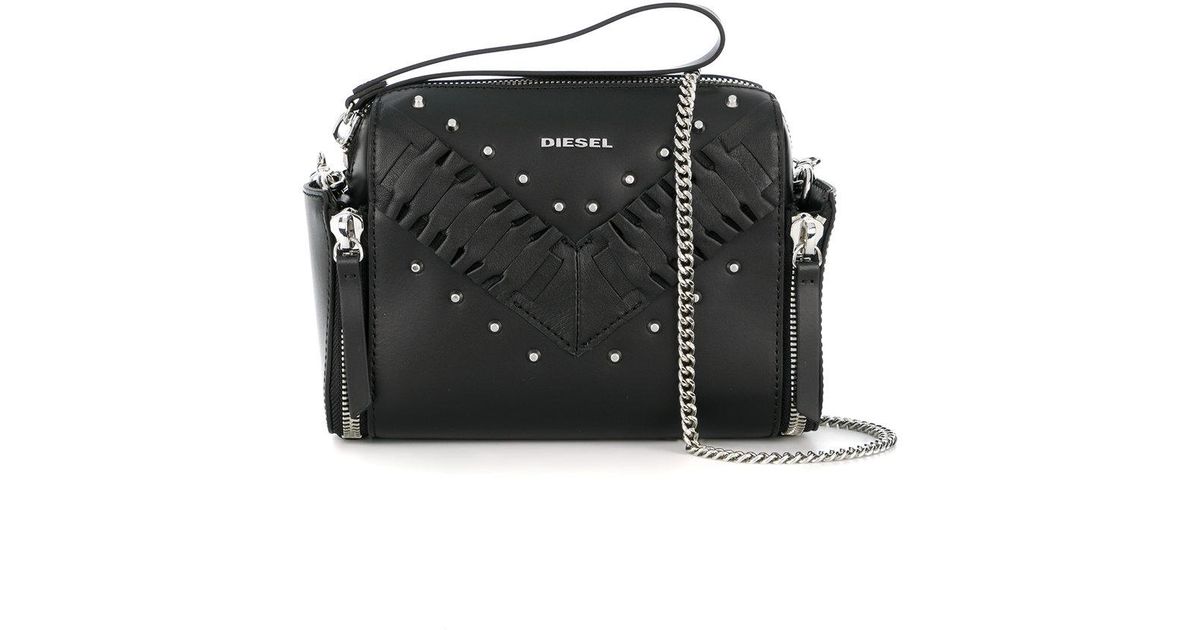 Lyst Sel Studded Crossbody Bag In Black