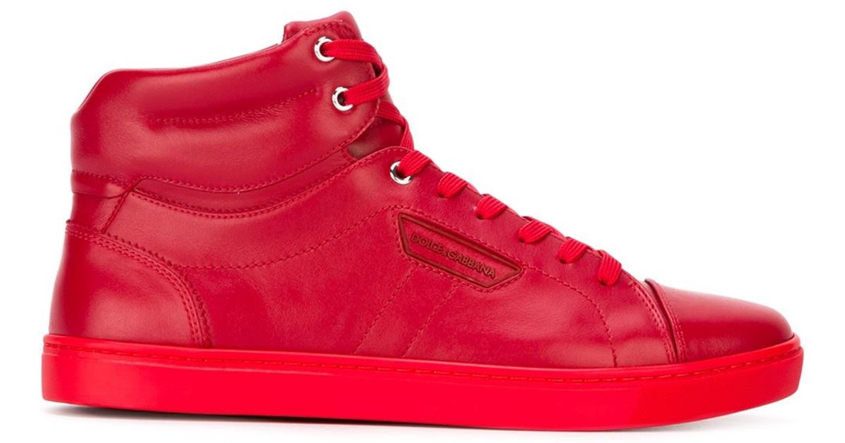 Lyst - Dolce & Gabbana Classic Hi-top Sneakers in Red for Men