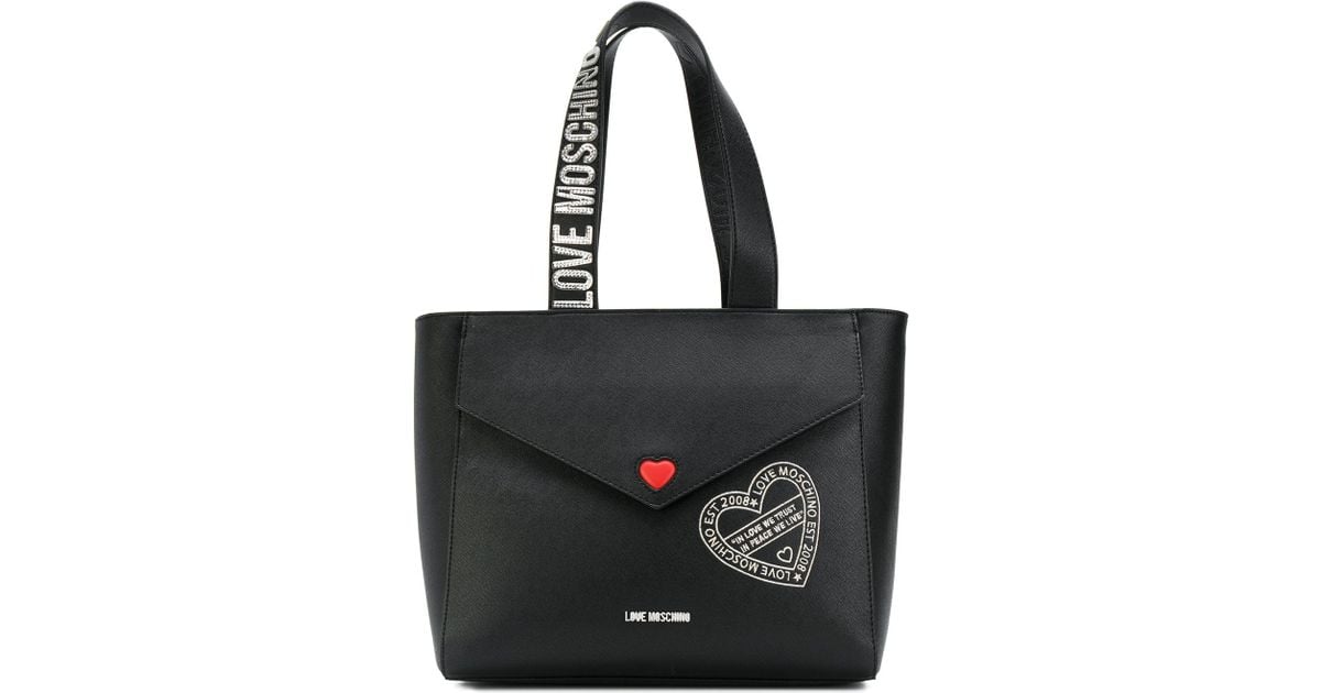Love Moschino Heart Tote Bag in Black Lyst