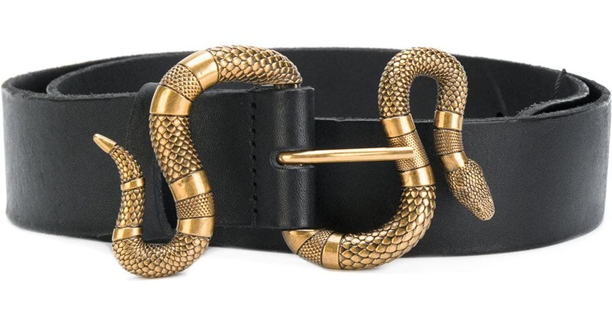 Lyst - Gucci Snake Buckle Belt in Black for Men