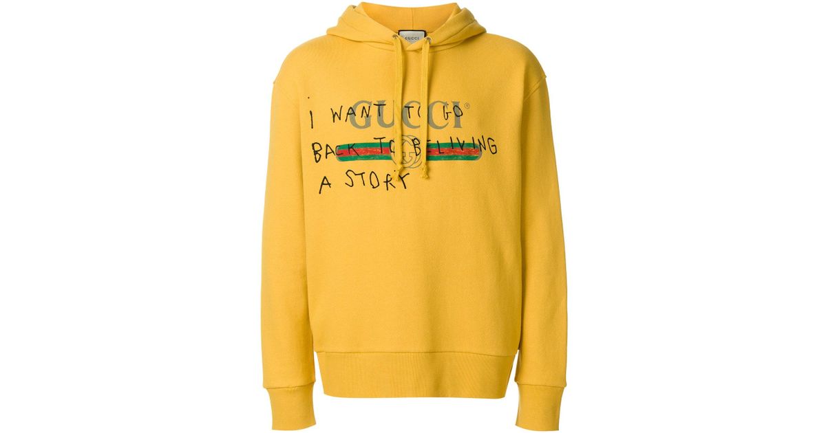 Lyst Gucci  Coco Capit n Logo Hoodie  in Yellow  for Men