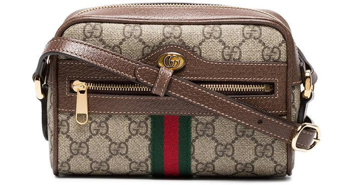Gucci Brown Ophidia Gg Supreme Mini Bag in Brown - Save 44% - Lyst