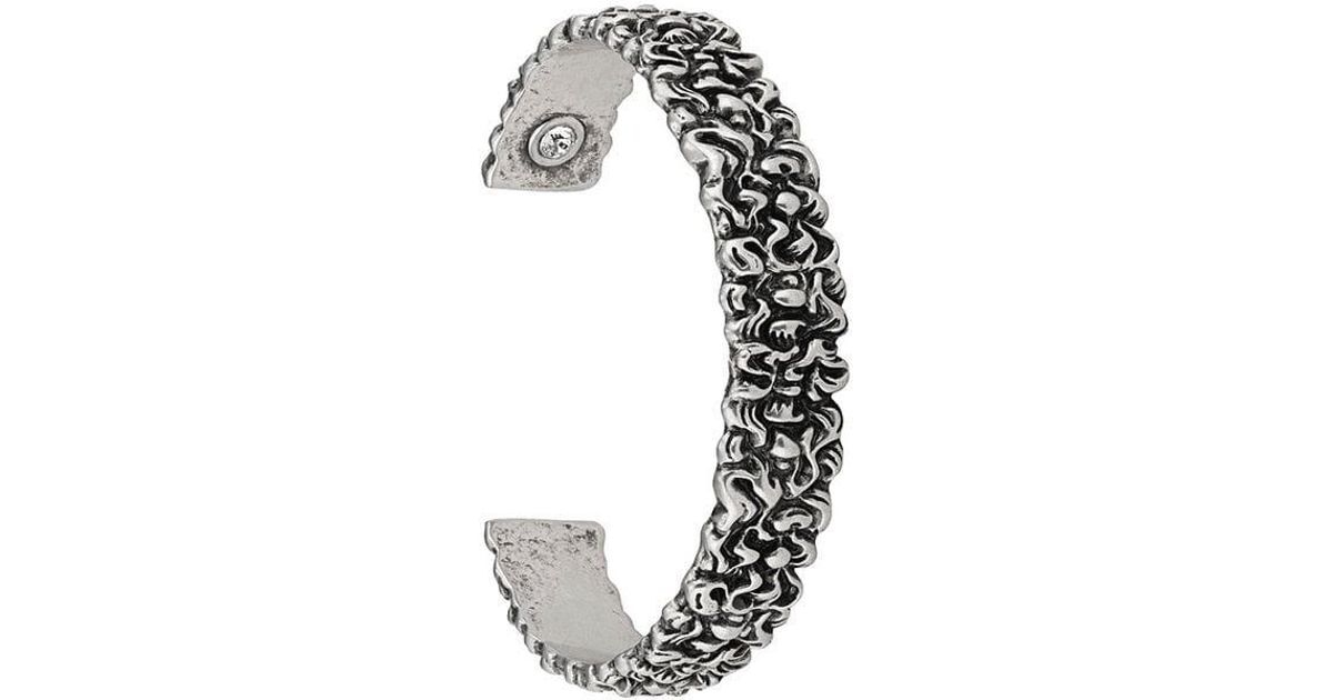 Lyst Gucci Lion Mane Cuff Bracelet With Crystal in