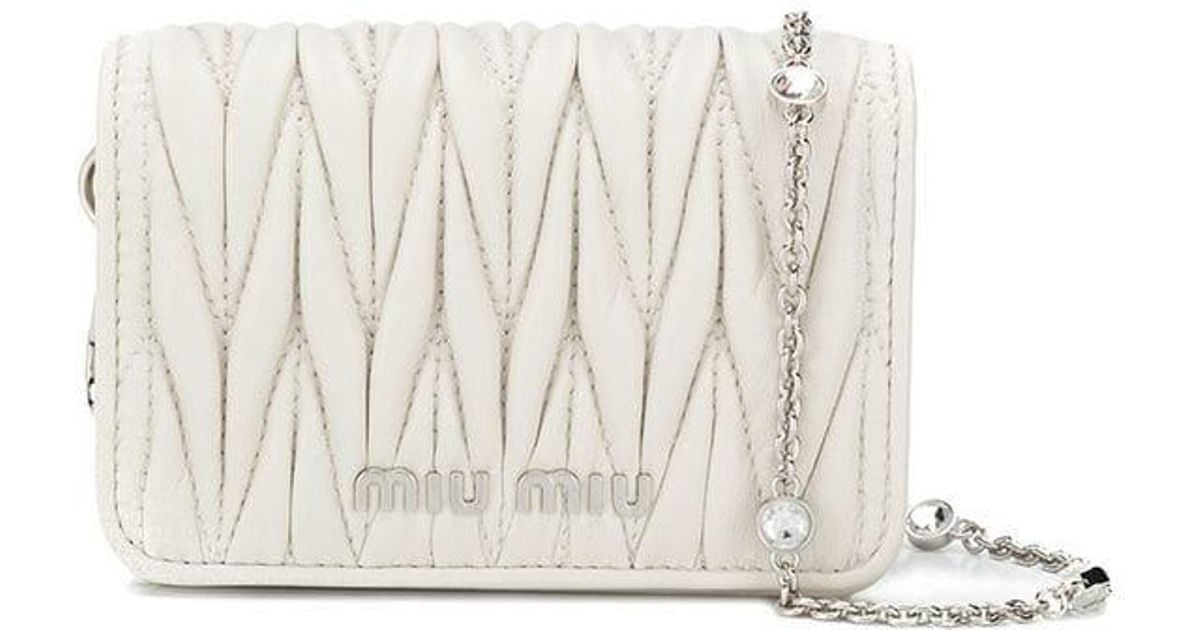 Miu Miu White Leather Shoulder Bag in White Save 47 Lyst