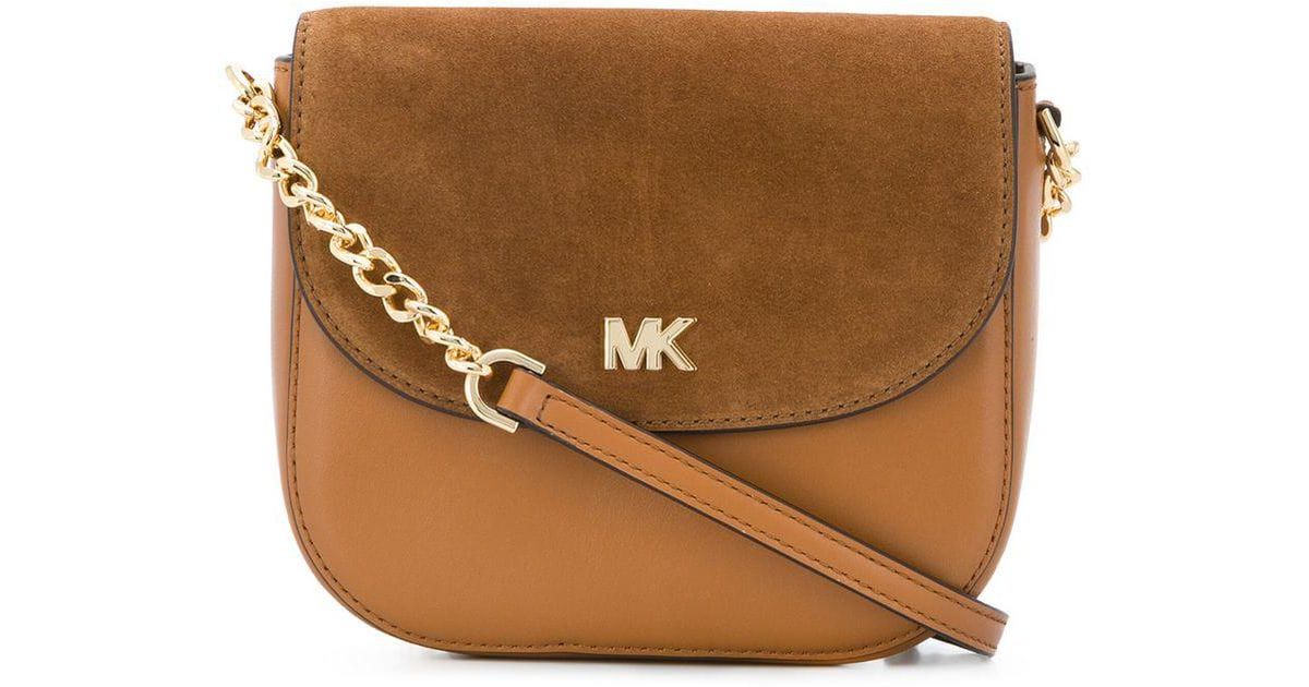 Lyst Michael Kors Mk Crossbody Bag In Brown