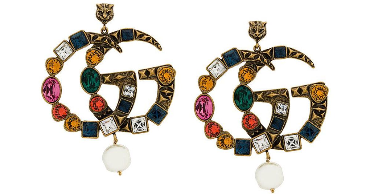 Gucci Double G Drop Earrings Best All Earring Photos Kamilmaciol Com Lyst Gucci Double G Drop Earrings