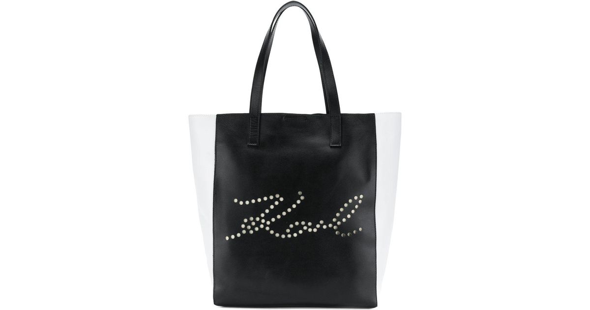Lyst Karl Lagerfeld K Signature Perforated Tote Bag In Black