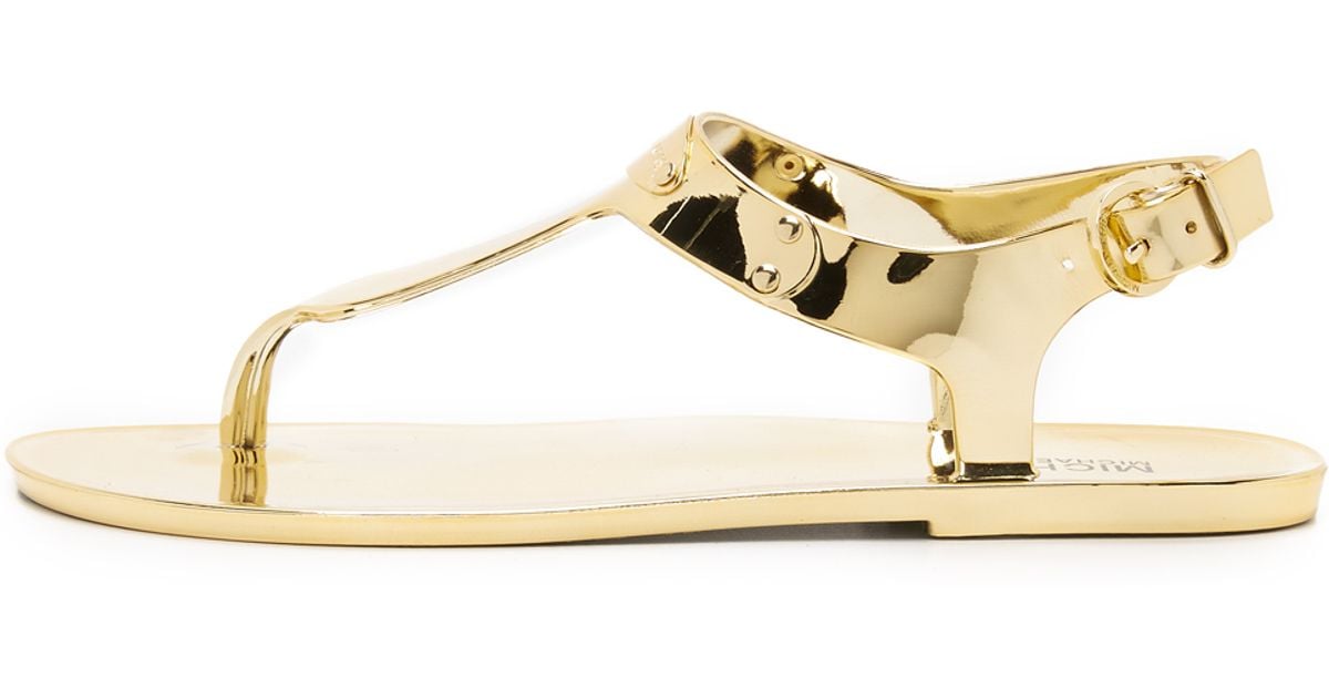 Lyst - Michael Michael Kors Mk Plate Jelly Sandals - Gold in Metallic