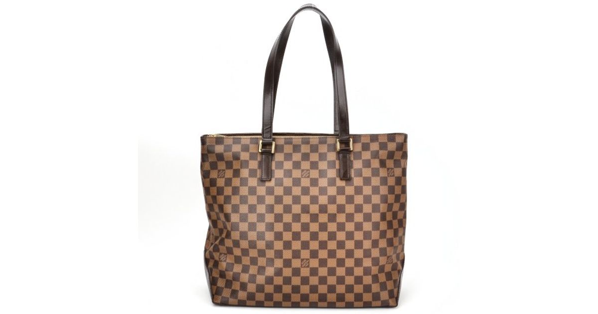 Lyst - Louis Vuitton Authentic Pre-owned Damier Ebene Canvas Cabas Mezzo Tote in Brown