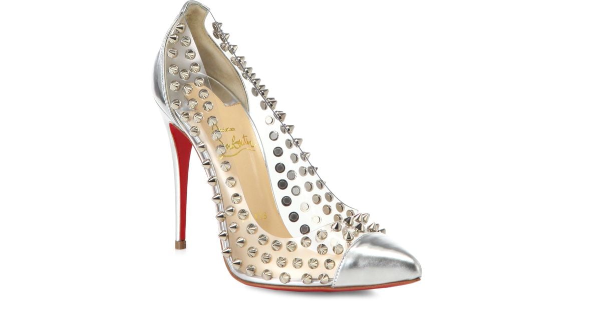 silver louboutin pumps