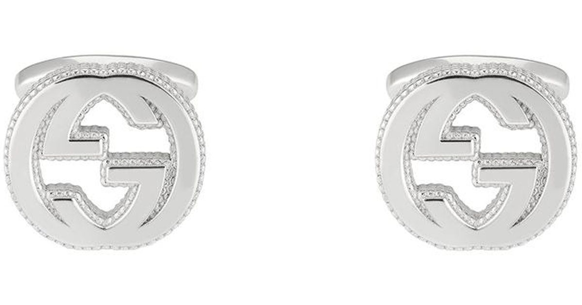 Gucci Interlocking G Cufflinks in Metallic for Men Lyst
