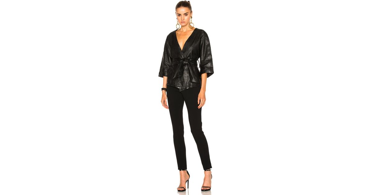 Lyst Smythe Washed Leather Kimono Jacket In Black