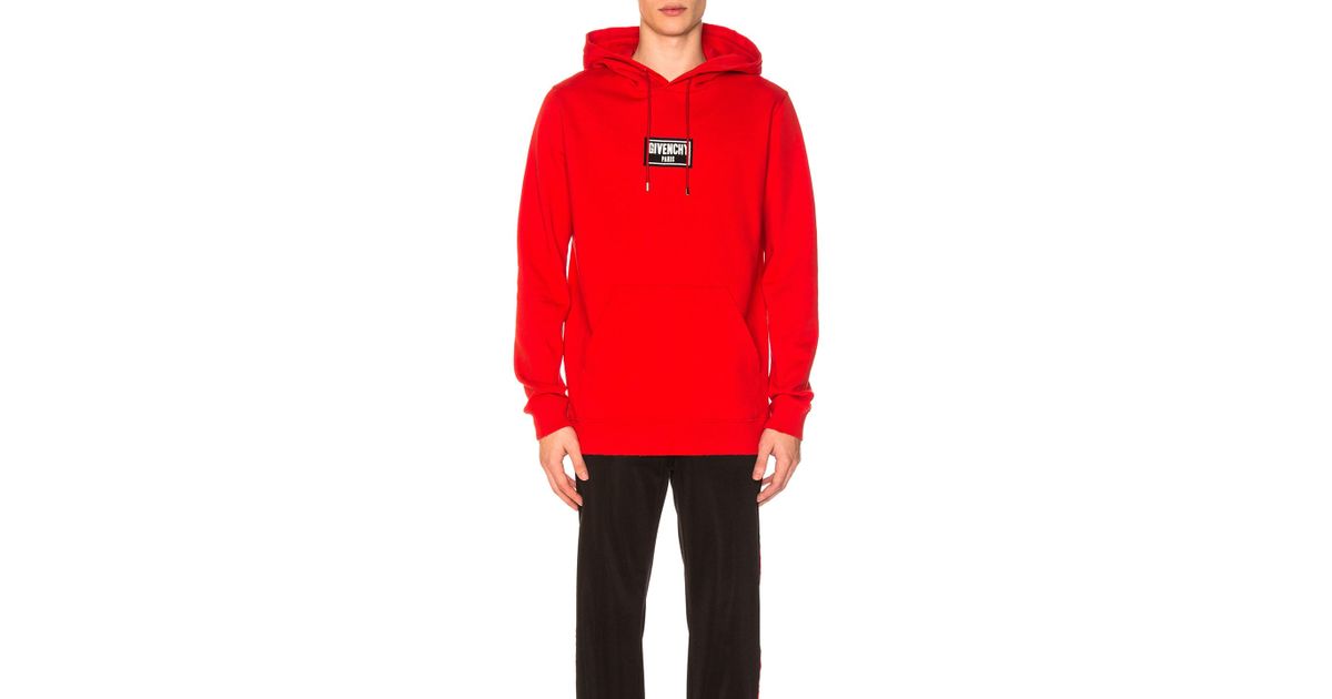 givenchy paris destroyed hoodie red