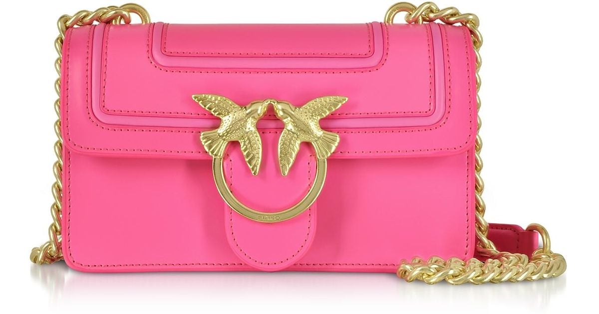 Lyst - Pinko Neon Pink Mini Love Fluo Shoulder Bag in Pink