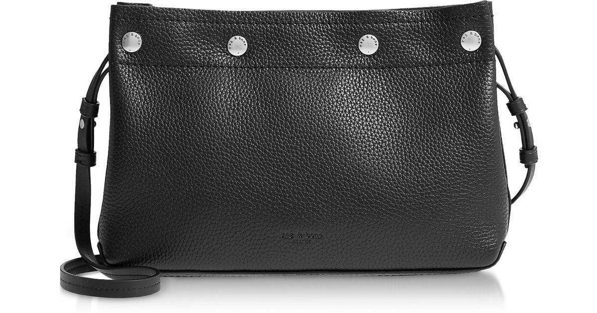 Lyst Rag & Bone Black Leather Compass Snap Crossbody Bag in Black