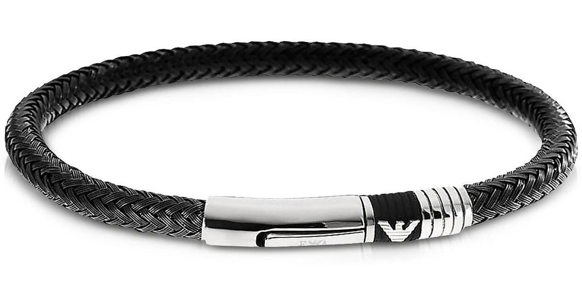 Lyst Emporio Armani Iconic Woven Stainless Steel Men S Bracelet In Lyst Emporio Armani Iconic Woven Stainless Steel Men S Bracelet In Black For