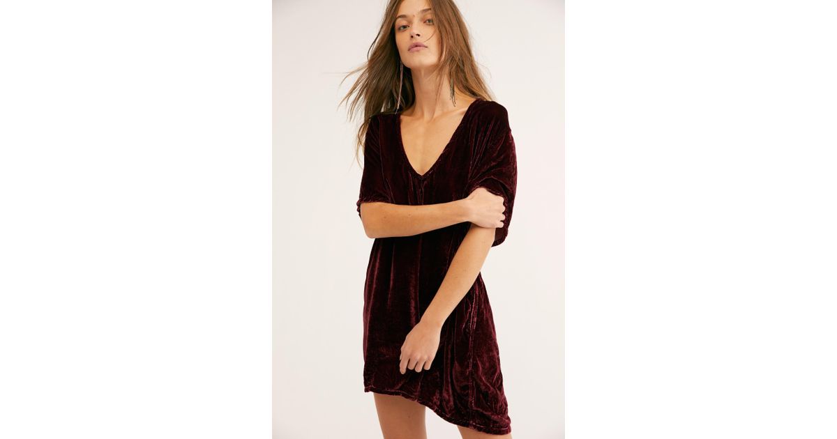 free people crushed velvet t shirt dress