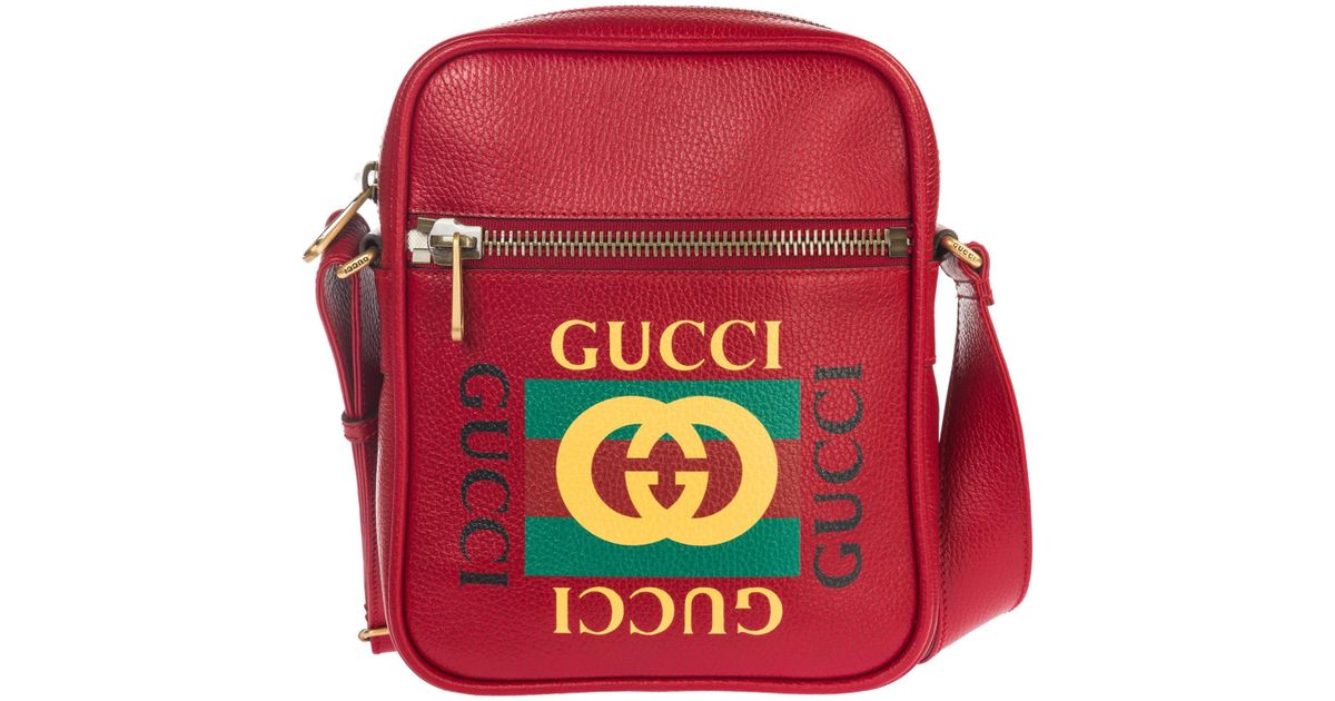 red gucci man bag