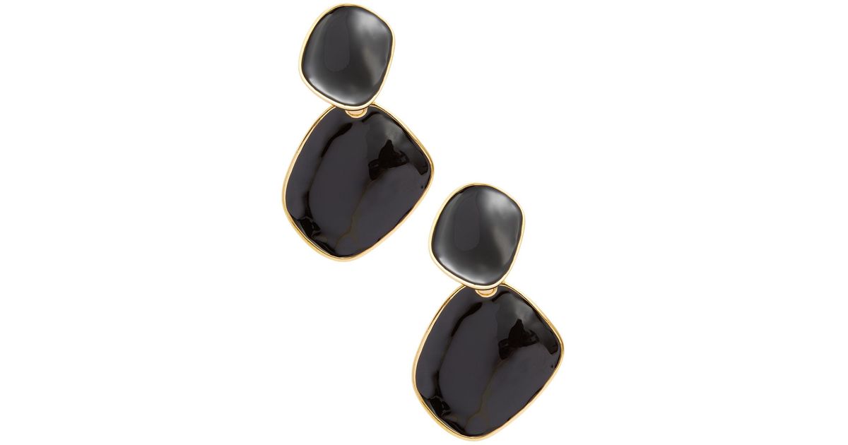 Lyst Kenneth Jay Lane Geometric Statement Earrings In Black
