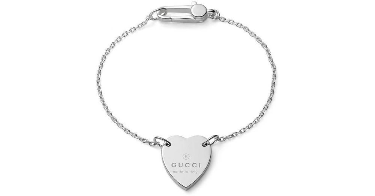 Lyst Gucci Bracelet With Trademark Heart Silver in Metallic Save 5.