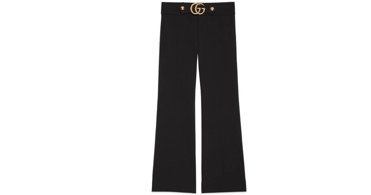 Gucci Stretch Viscose Pant With Double G in Black | Lyst