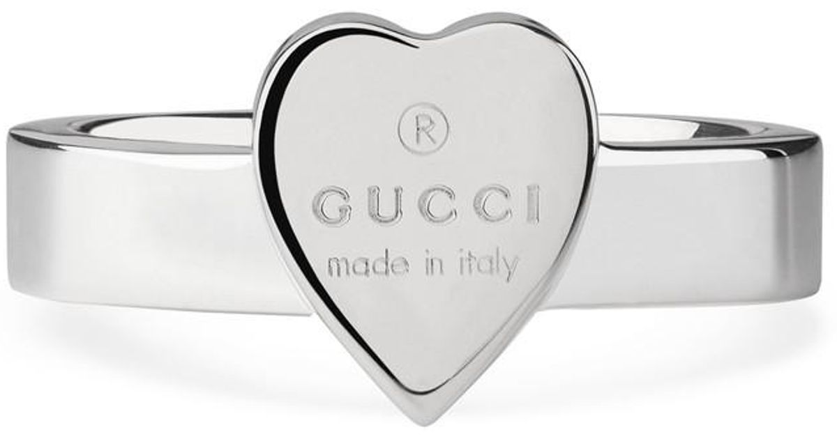 Gucci Heart Ring With Trademark in Metallic Save 5 Lyst