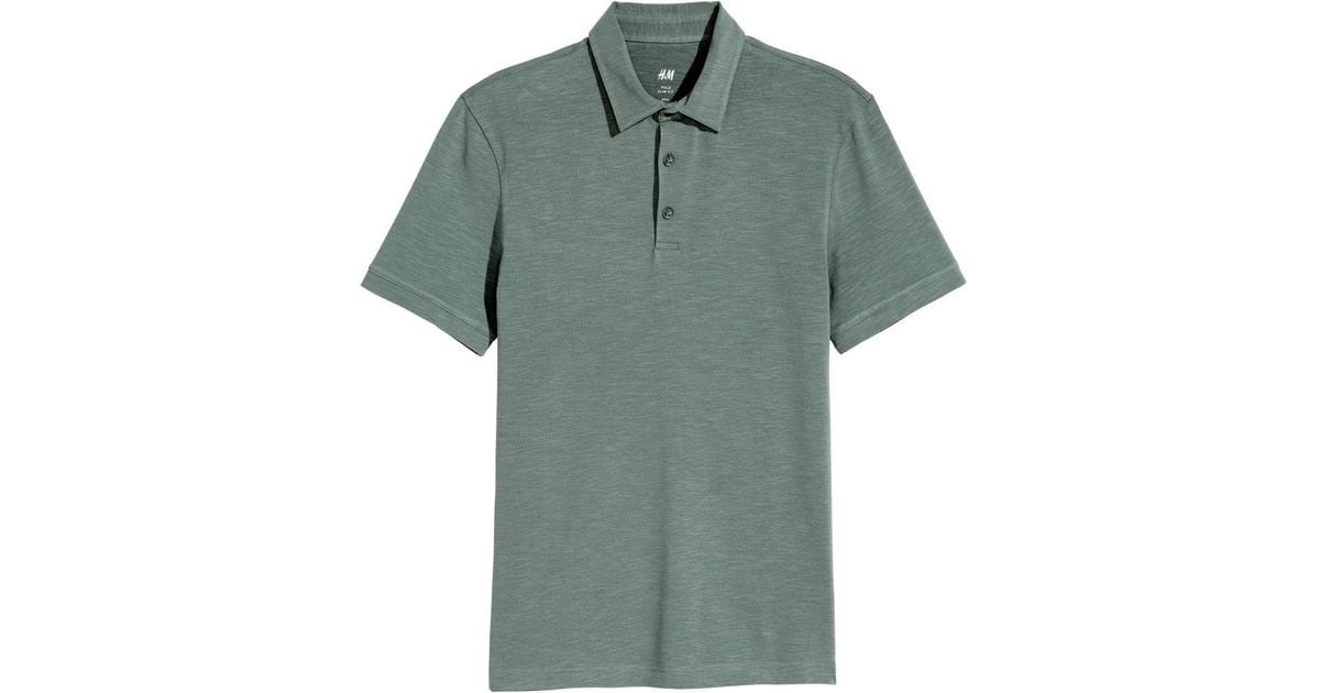 Lyst - H&M Polo Shirt Slim Fit in Green for Men
