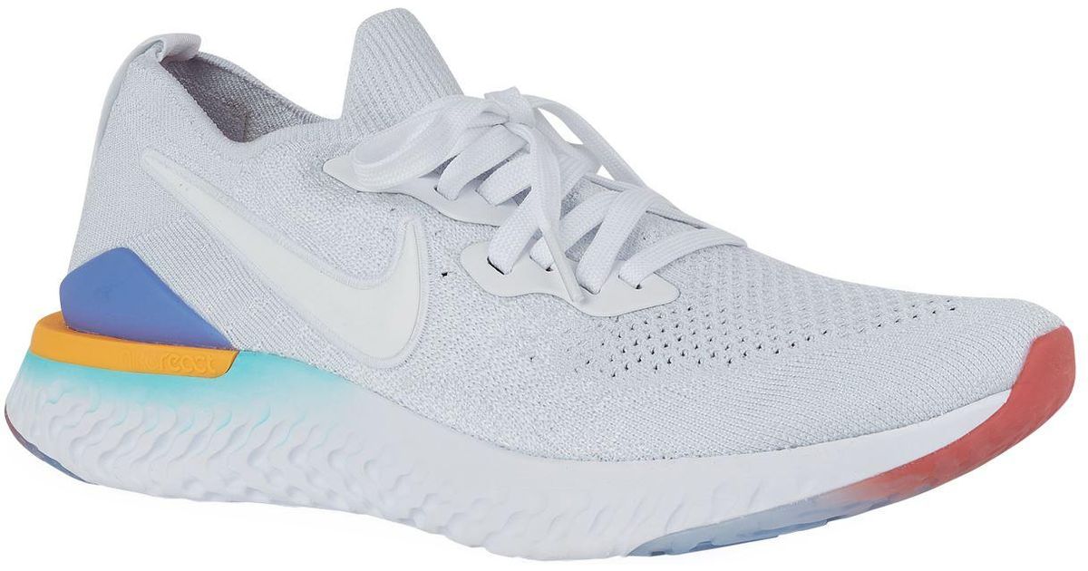 Nike Epic React Flyknit 2 Trainers in White - Lyst
