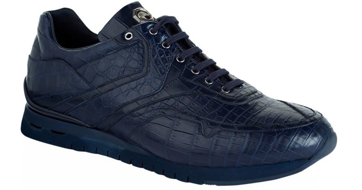 Stefano ricci Crocodile Sneakers in Blue for Men | Lyst