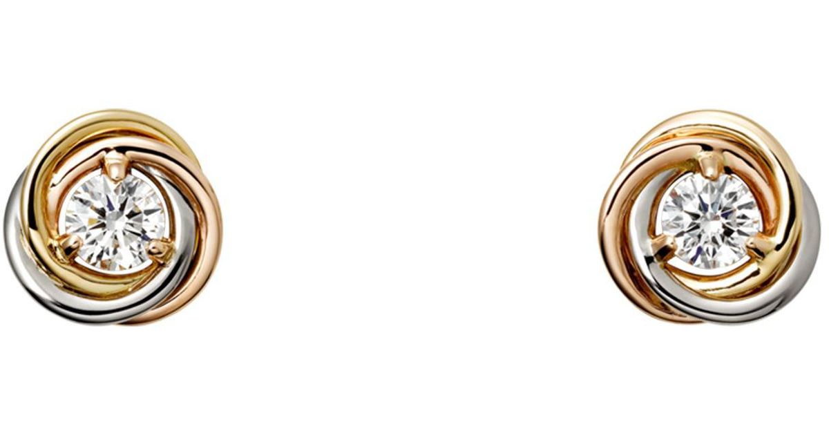 Cartier Trinity De Large Diamond Stud Earrings In Metallic Lyst