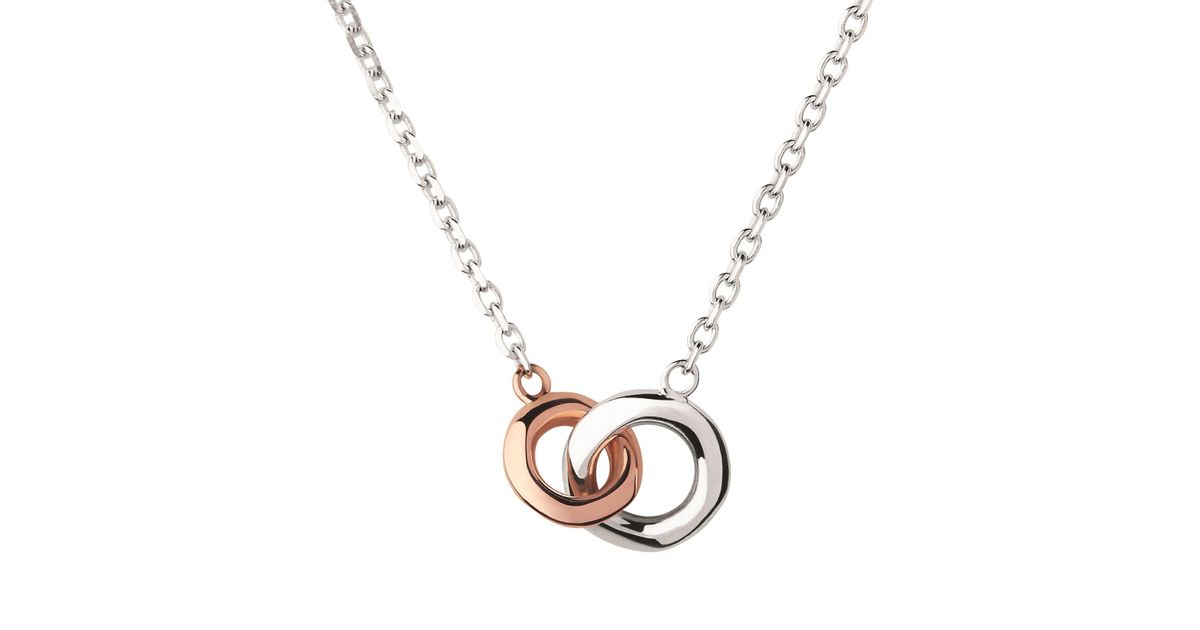 Lyst Links Of London Sterling Silver And Rose Gold 20 Double Lyst Links Of London Sterling Silver And Rose Gold 20 Double Ring Necklace In Metallic