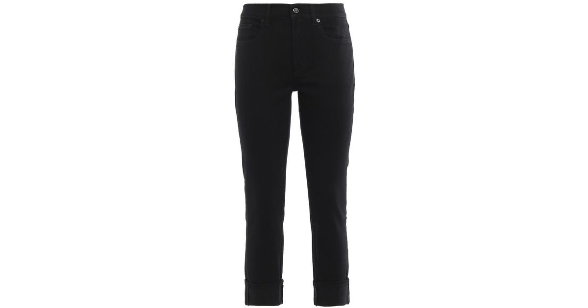7 For All Mankind Denim Black Relaxed Skinny Jeans - Lyst