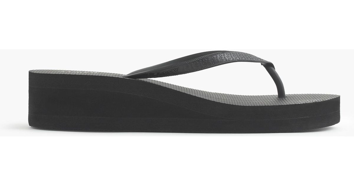 j crew flip flops black