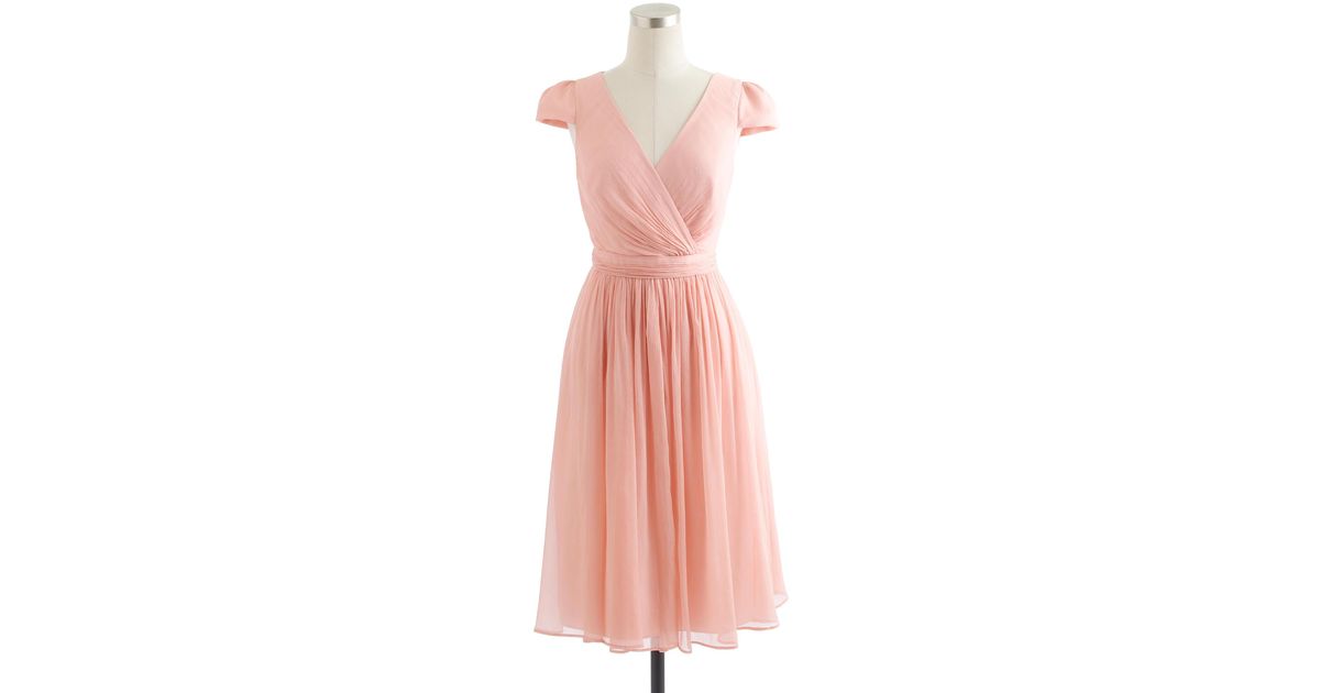 Lyst J Crew Pee Mirabelle Dress In Silk Chiffon Pink