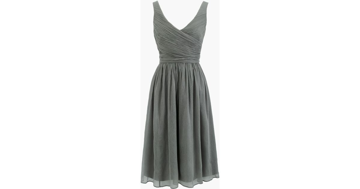 Lyst - J.Crew Heidi Dress In Silk Chiffon in Gray